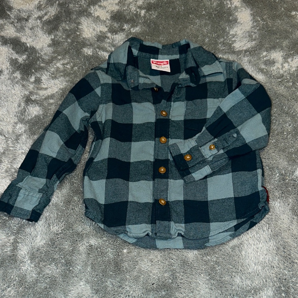 Plaid Kids Shirt - Blue and Black
